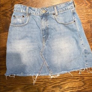 BDG light wash blue denim skirt